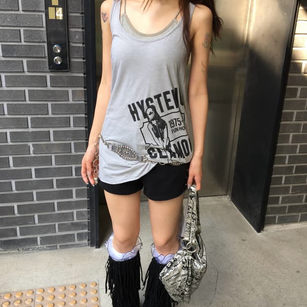 히스테릭글래머 스트랩 디테일 원피스