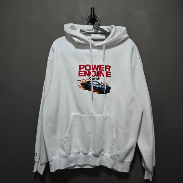 CAVISH DESIGN SELLER 파워 엔진 후드티 화이트