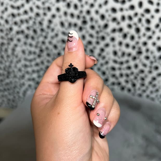 빈티지 블랙 해골 갸루 펑크 긱시크 반지 