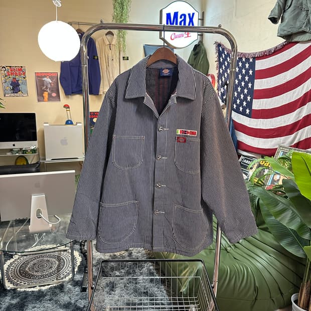 90s 디키즈 히코리 블랭킷 초어코트