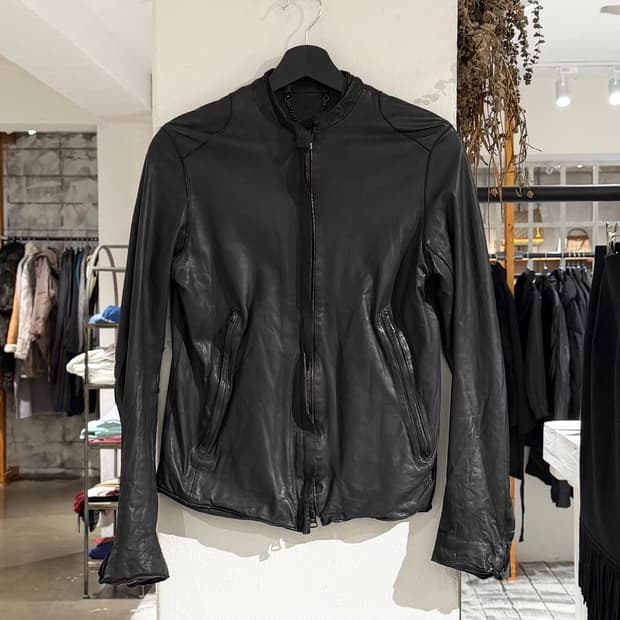 씨씨 블랙 칼스킨 레더 자켓