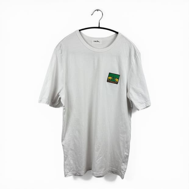 (L) 키스해링 패치로고 반팔 티 화이트