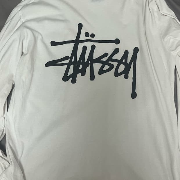 M))스투시 STUSSY 베이직 로고 롱슬리브 긴팔 화이트 흰색
