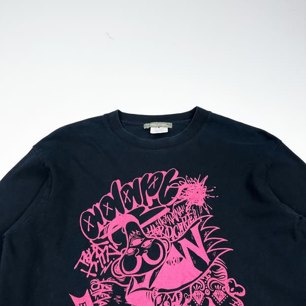 VTG 빈티지 블랙 프린팅 긴팔티셔츠 (M)