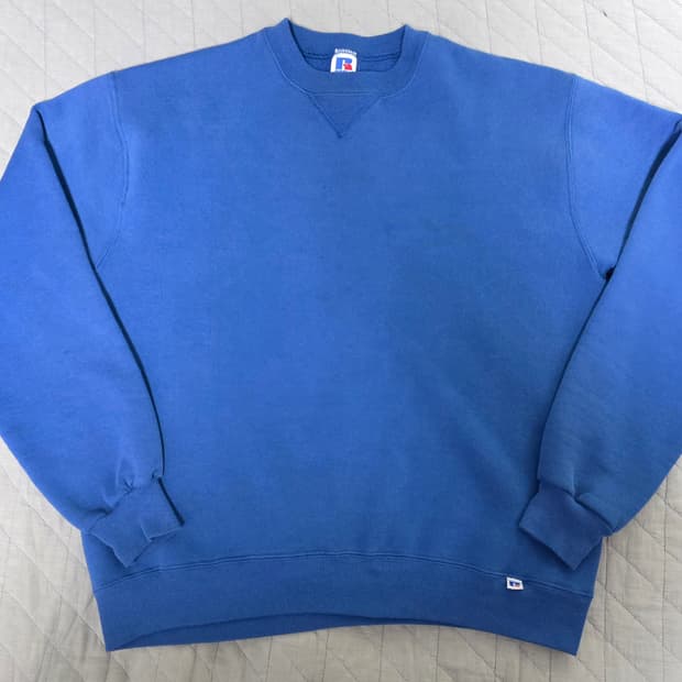 [XL] 80s 빈티지 러셀 애슬레틱 코랄 블루 스웻 맨투맨