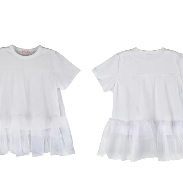 loaxual MESH LAYERD FRILL T-SHIRTS