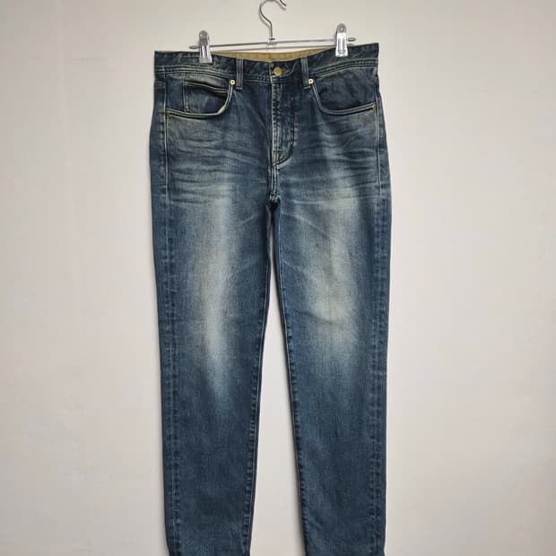 바스통Bastong 가죽패치 데님팬츠 32사이즈 P-21