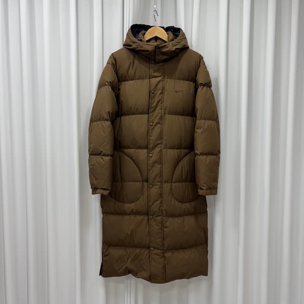 나이키 브라운 스우시 오리털 롱패딩