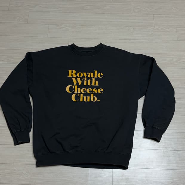 듀테로 맨투맨 스웻 L 블랙 / 로얄 위드 치즈 클럽