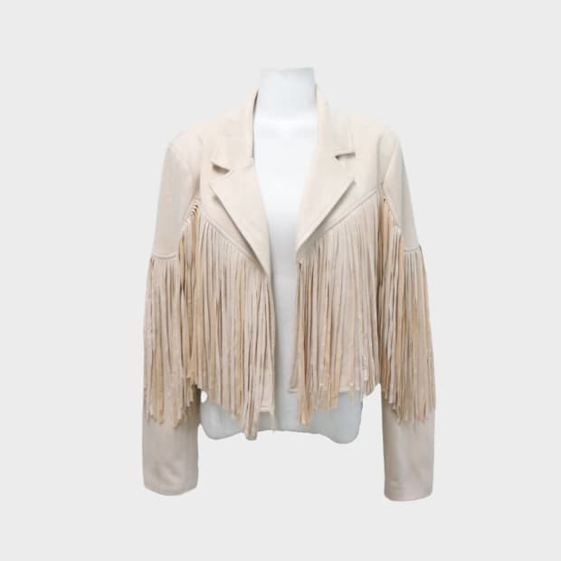 SAINTS & HEARTS 태슬 페이크 레더 자켓 66289