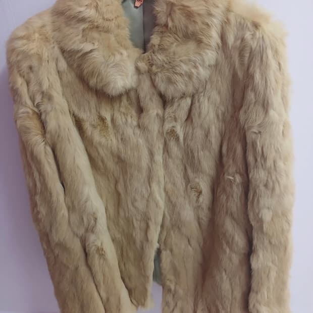 리얼 래빗퍼 토끼털 자켓