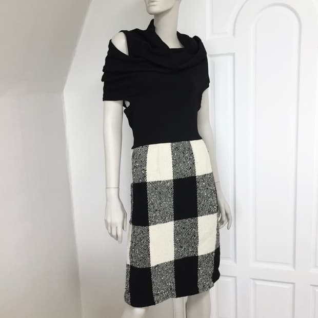 꼼데가르송 Asymmetric Check Heavy Dres