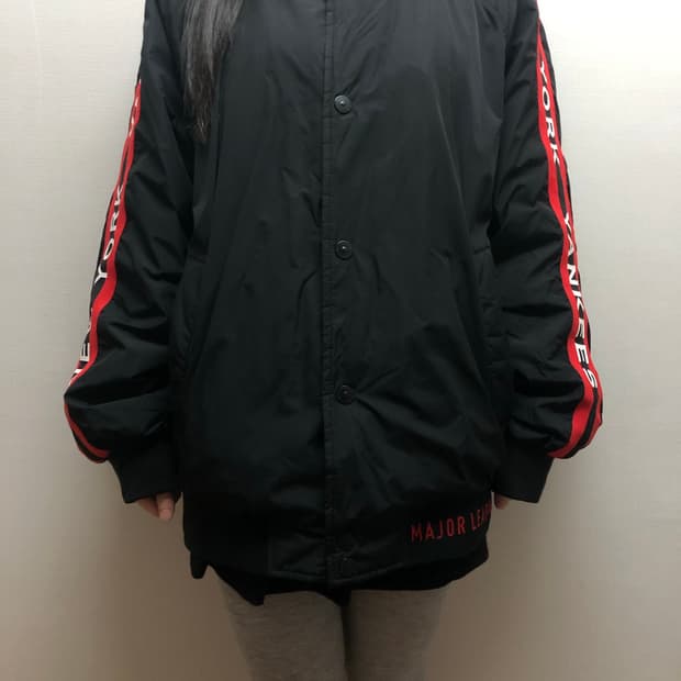 빈티지 mlb 블랙 펑크 점퍼