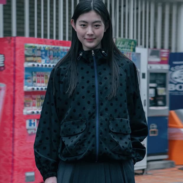 오헤시오 도트 프릴 dot frill hooded windbreaker 