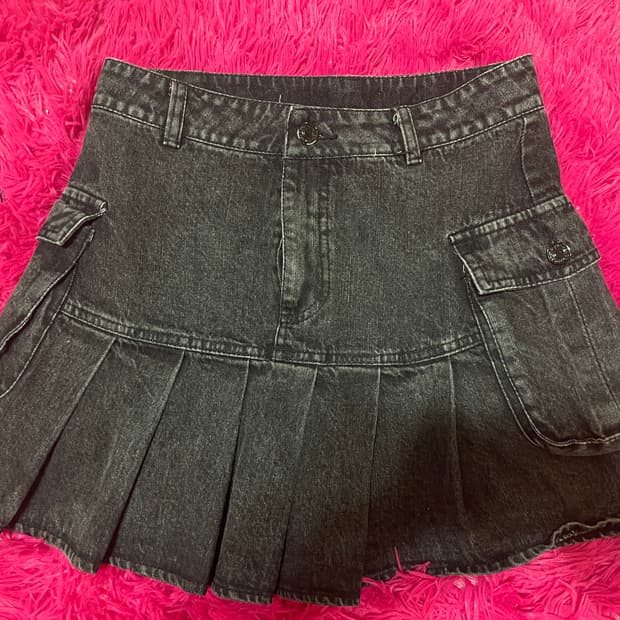 펑크 고스 갸루 카고 청치마 