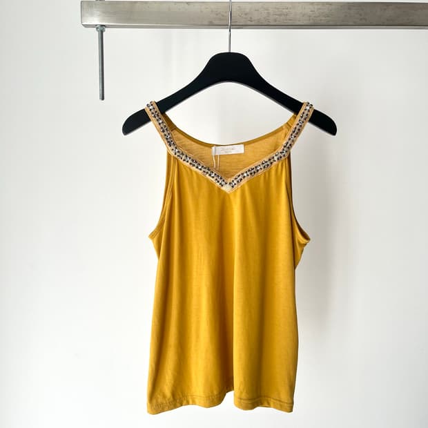 Discoat beads detail sleeveless