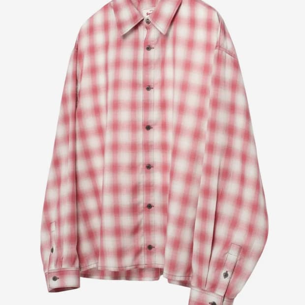 (M)이스트서비스샵 옴브레 체크 셔츠