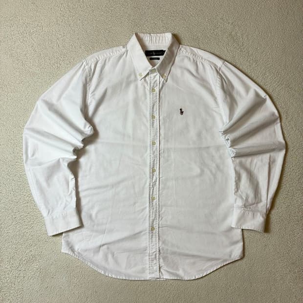 폴로 랄프로렌 옥스포드 자수 로고 화이트 셔츠 PN7237