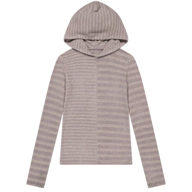 코이세이오 믹스드 스트라이프 후디 퍼플