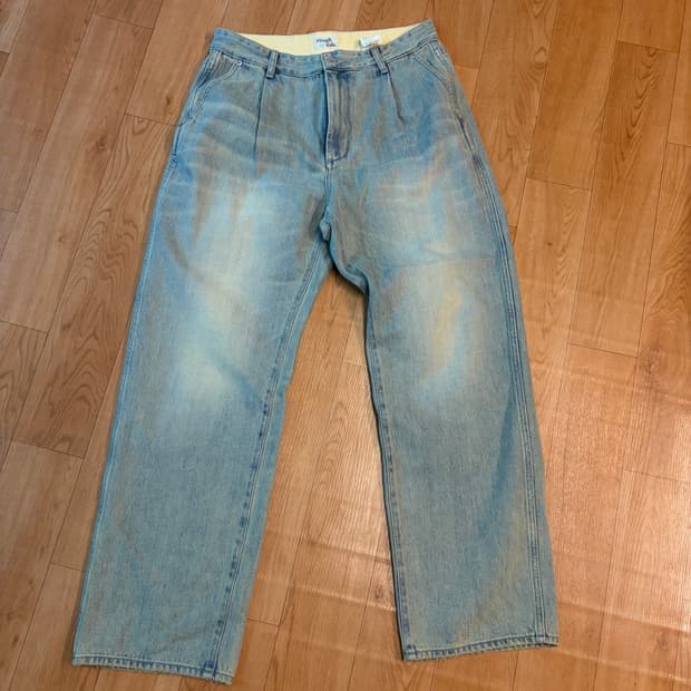 (2)러프사이드 드레이프 데님 블리치