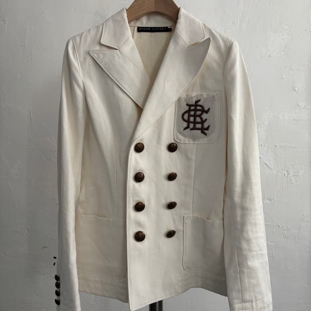 Polo 랄프로렌 화이트 더블 블레이져 자켓