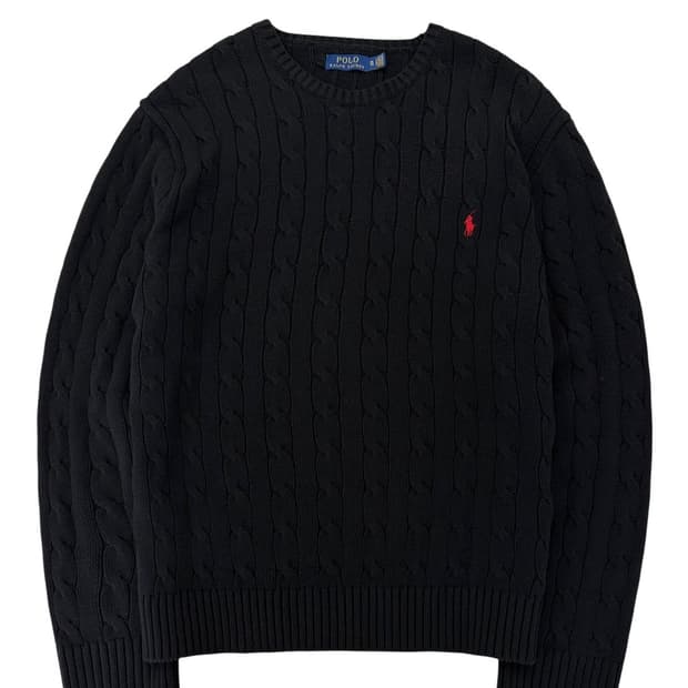 폴로 꽈배기니트 블랙 (XL)