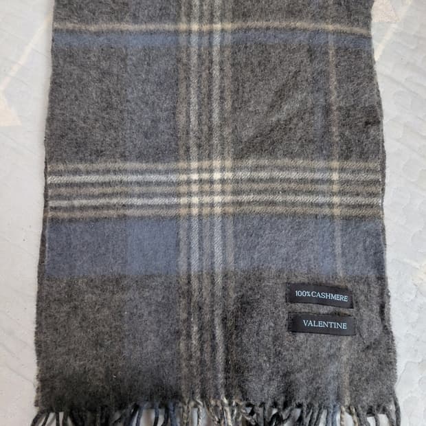 [발렌타인]캐시미어100 체크 머플러 