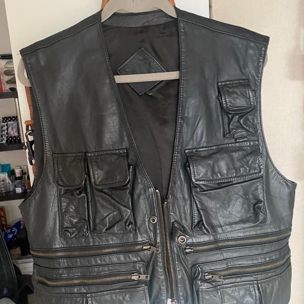 일본빈티지 가죽 조끼 