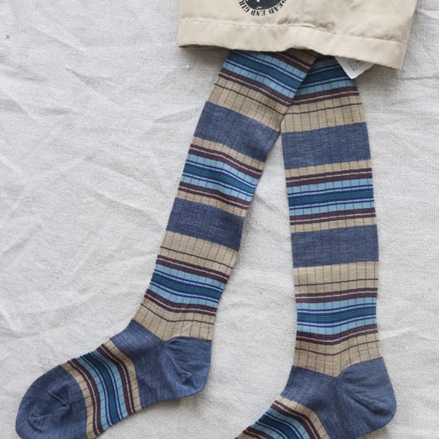 [Antipast] Stripe Long Socks (Blue)