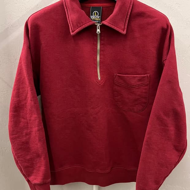 프리즘웍스 카라 반집업 스웨트셔츠 버건디 L