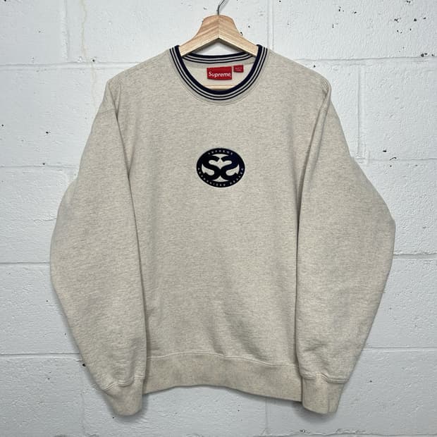 22SS 슈프림 더블 S 맨투맨 헤더 오트밀