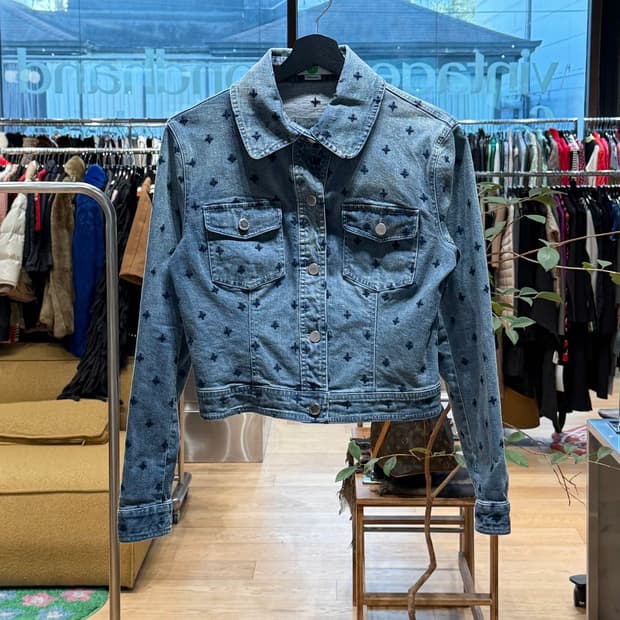 스텔라 매카트니 데님 패턴 자수 자켓 