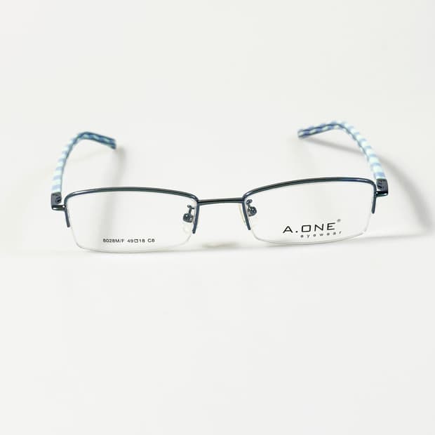 A.ONE 반무테 스퀘어 메탈 프레임 빈티지 안경