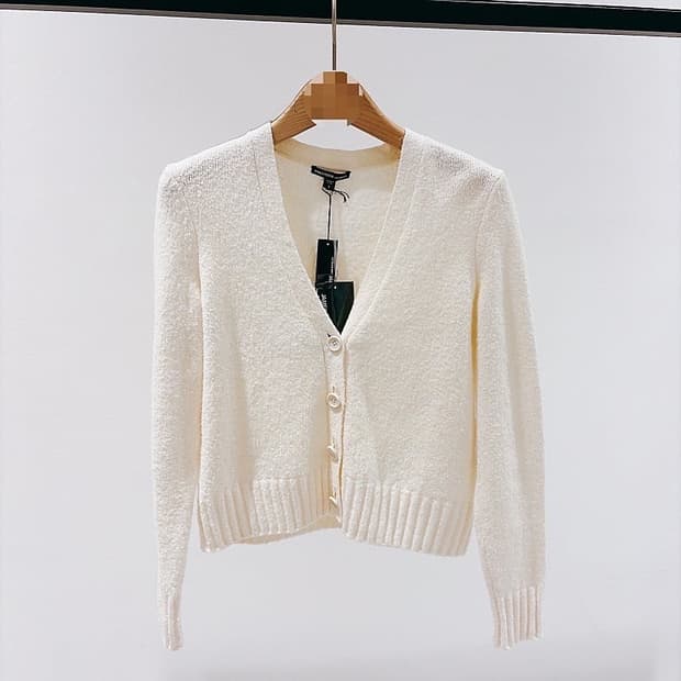 (정품/새상품) 제임스펄스 여성 아이보리 캐시미어 혼방 니트 가디건