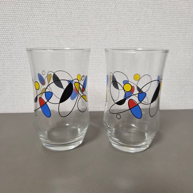 레트로 패턴 유리컵