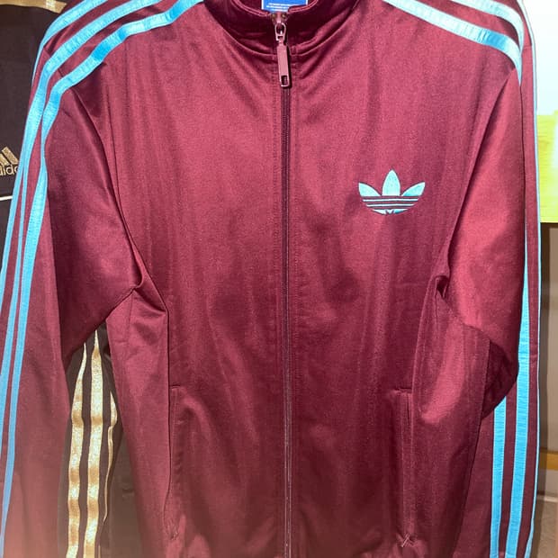 아디다스 빈티지 파이어버드 버건디 민트 트랙져지