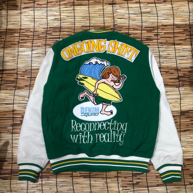 자라 그린 바시티자켓 M