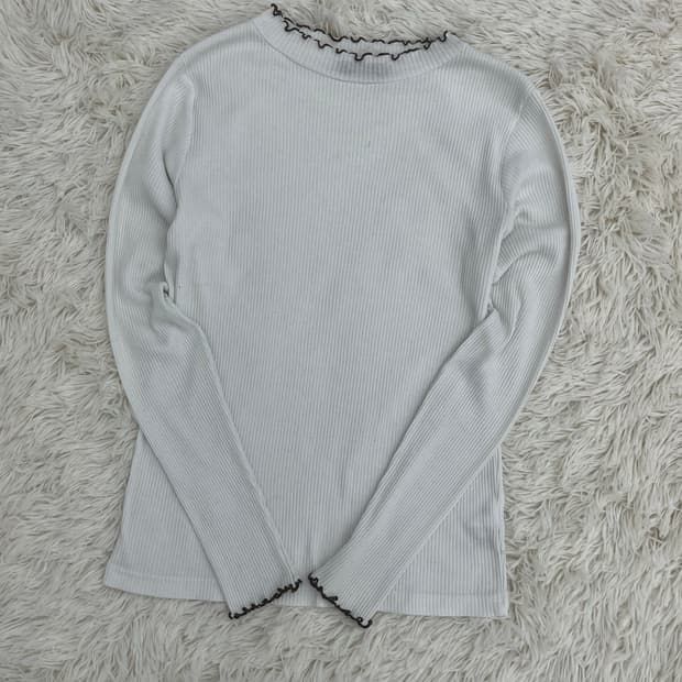 브라운 포인트 골지T