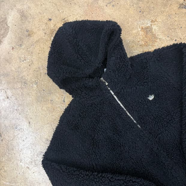 [정품/S,90] 아디다스 블랙 쉐르파 뽀글이 후드티 b19