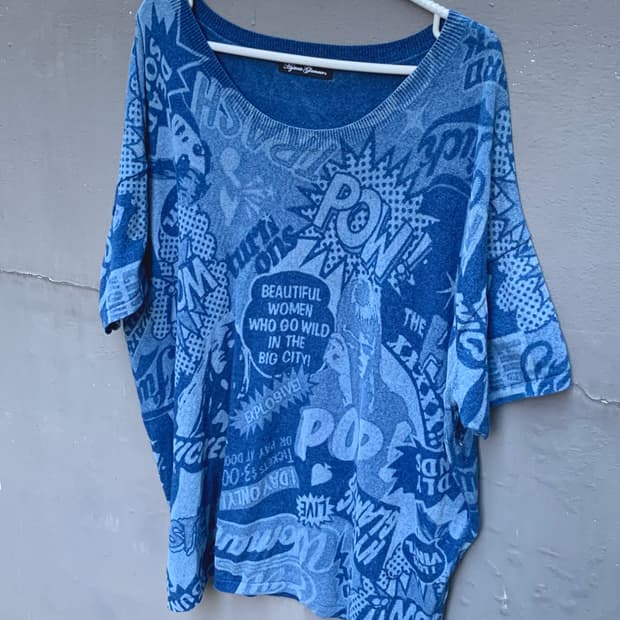 히스테릭글래머 니트 반팔 티셔츠