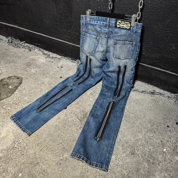 HELL CAT PUNKS – Zip Denim Bondage Pants