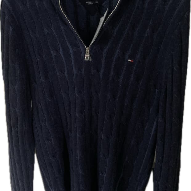 타미힐피거 반집업 니트