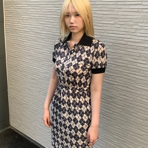 모스키노 아가일 패턴 원피스