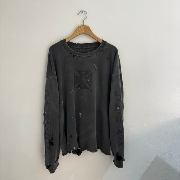 빈티지 커스텀 웨스트 와플긴팔