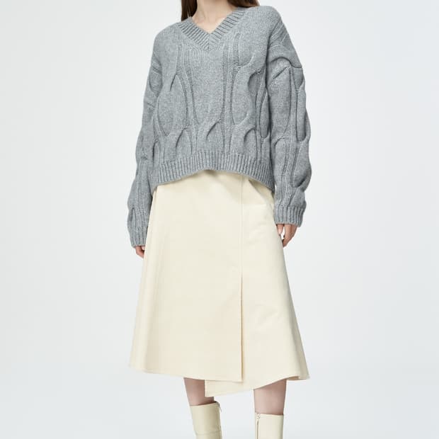 한섬 SJYP 2023 코듀로이 플레어 스커트 M 사이즈