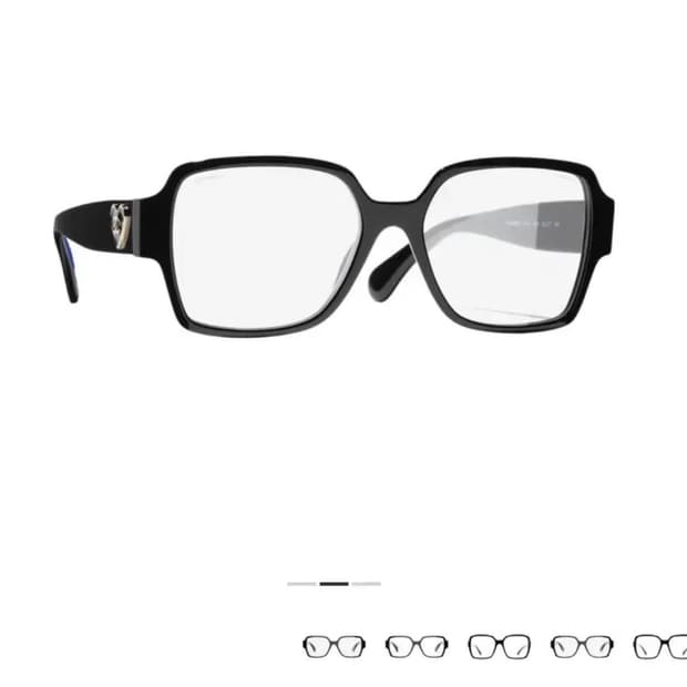 샤넬 스퀘어 하트참 안경 (블랙)