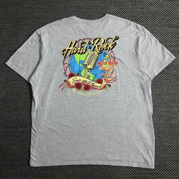 하드락카페 USA 오리지날 애틀랜틱 시티 반팔 티셔츠 o 4260