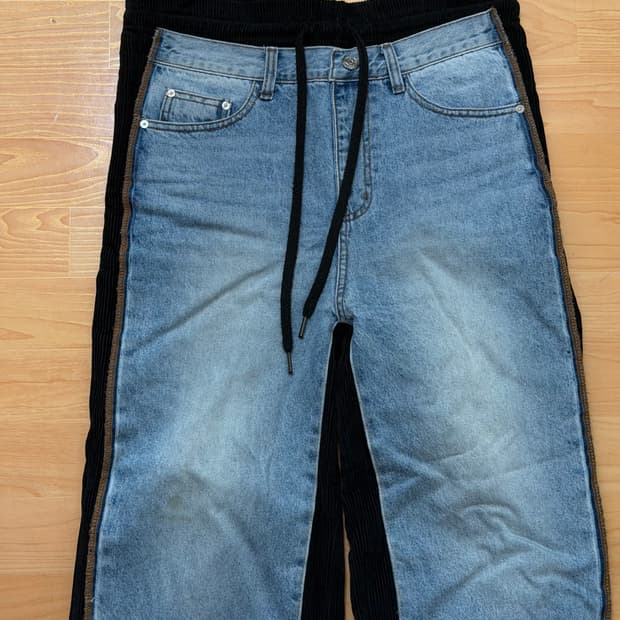 open yy 오픈와이와이 데님 코듀로이 팬츠 블랙 1