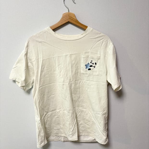 판다 별 반팔 티셔츠 일본 빈티지 모리걸