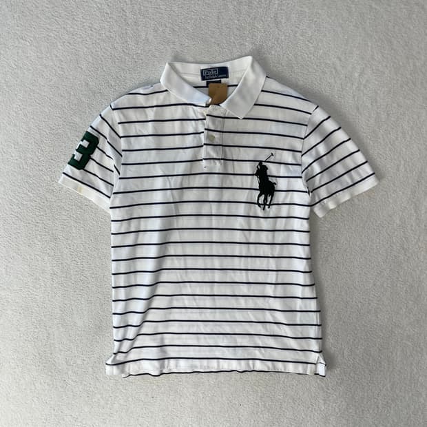폴로랄프로렌 빅포니 스트라이프 카라티 화이트 